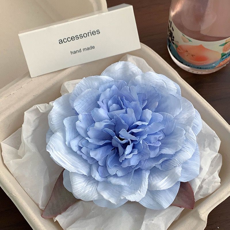Artificial Flower Side Hairclips: Light Blue