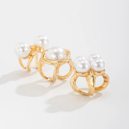 ✨RS85: Maximalistic Finger Ring Sets (Golden) - 3pcs (Adjustable-Non adjustable mixed sizes)