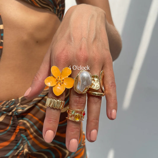 ✨RS62: Maximalistic Finger Ring Sets (Golden) - 6pcs (Full set adjustable)