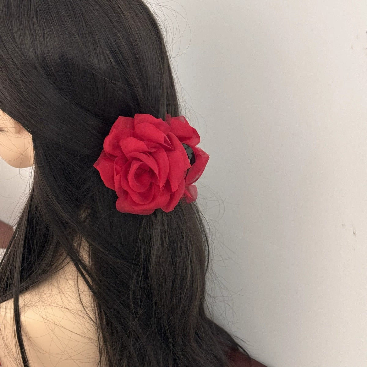 Pinteresty Mesh Rose Hairclaws: Red