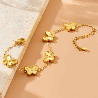 CS16: 18K Gold Plated Premium Stainless Steel Charm Necklace Set