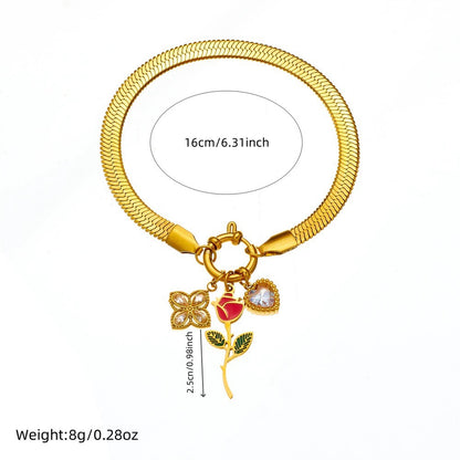 BN36: 18K Gold Plated Premium Stainless Steel Charm Bracelet