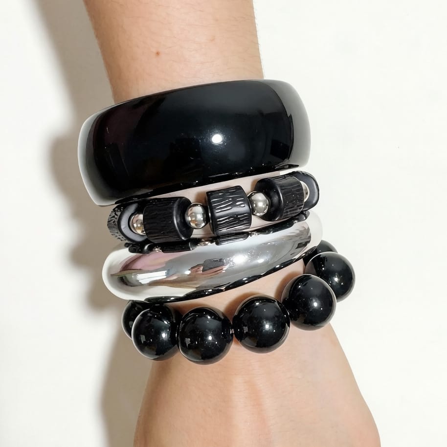 HC193: Trendy Resin Bangle Set (4 pcs)