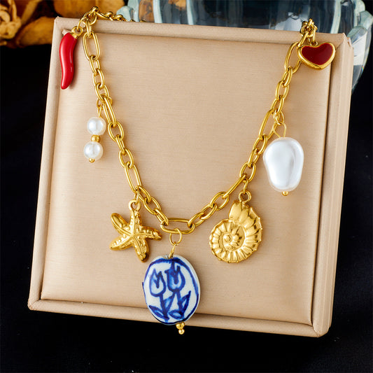CN26: 18K Gold Plated Premium Stainless Steel Charm Necklace