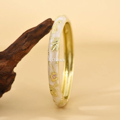 ✨🦢VC109: Vintage Victorian Enamel Bangles : Opal Ash 🌸🕯️