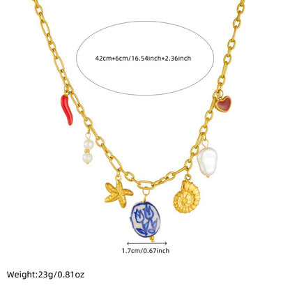 CN26: 18K Gold Plated Premium Stainless Steel Charm Necklace