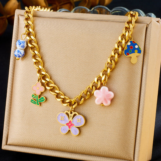 CS21: 18K Gold Plated Premium Stainless Steel Charm Necklace