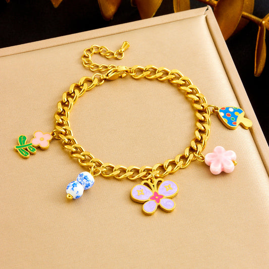 CS24: 18K Gold Plated Premium Stainless Steel Charm Bracelet