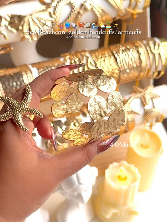 ✨HC126: Handcuff for Stack: Gold Double Layer Wafer✨