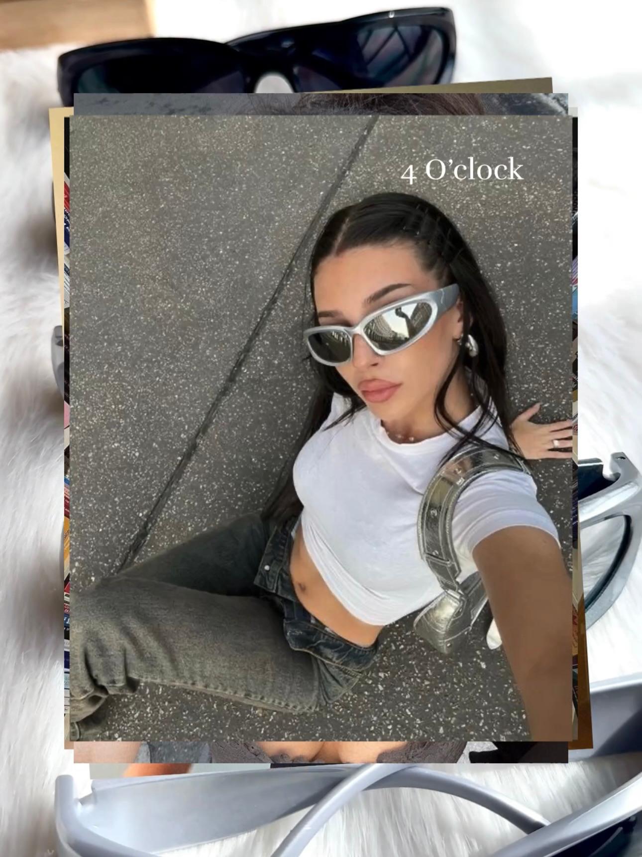 S09: Pinteresty Y2k Sports Sunglasses - Silver + Silver (with box) Unisex
