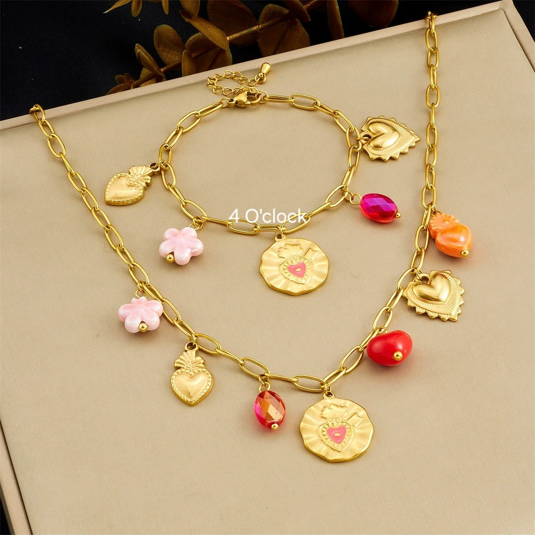 CS14: 18K Gold Plated Premium Stainless Steel Charm Necklace