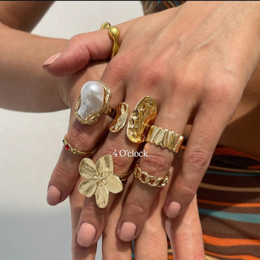 ✨RS29: Maximalistic Finger Ring Sets (Golden) - 6pcs