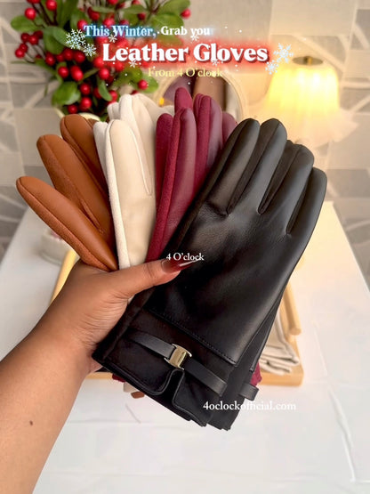 Leather Hand Gloves: Caramel