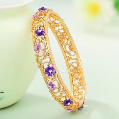 ✨🏰VC13: Cloisonné Vintage Victorian Bangles : Purple 🌸🕯️