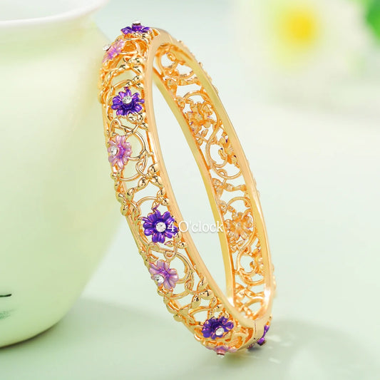 ✨🏰VC13: Cloisonné Vintage Victorian Bangles : Purple 🌸🕯️