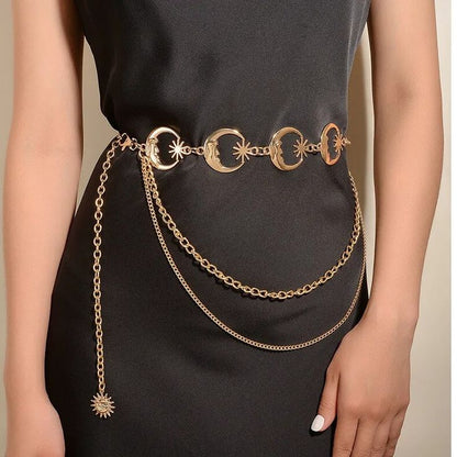 WC07: Pinteresty Waist Chains: Half Moon Star (Golden)