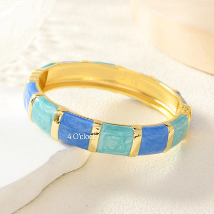 ✨🦢VC149: Vintage Victorian Enamel Bangles : Blue Lagoon 🌸🕯️