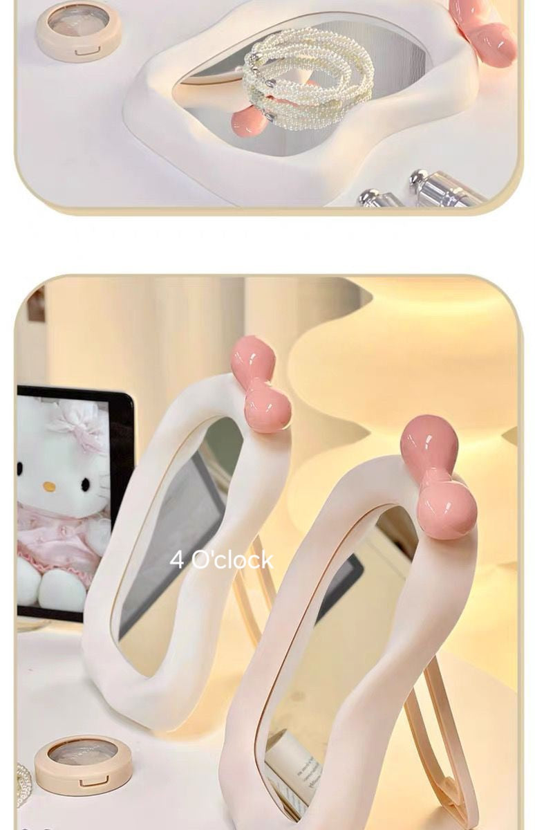 M19: Irregular Shaped Bow Mirror: Off-white