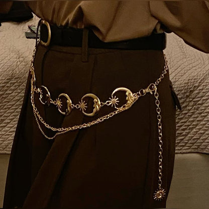 WC07: Pinteresty Waist Chains: Half Moon Star (Golden)