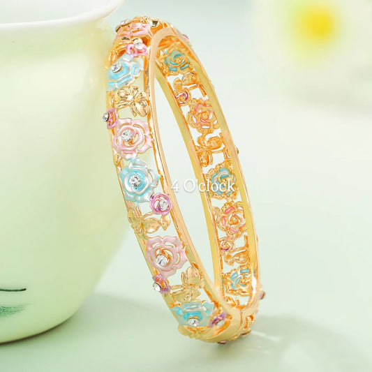 ✨🏰VC28: Cloisonné Vintage Victorian Bangles : Powder Blue 🌸🕯️