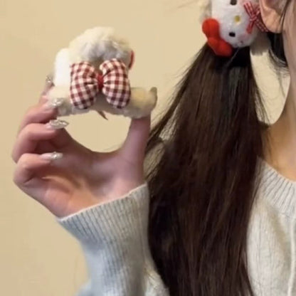 Hello Kitty Plushy Hairclaws: Red