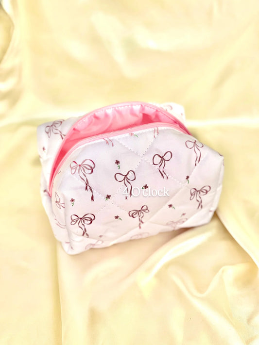 🎀 34.Pinteresty Makeup Bag: Pink Ribbon Bow 🫧