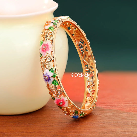✨🏰VC48: Cloisonné Vintage Victorian Bangles : Multicolor 🌸🕯️