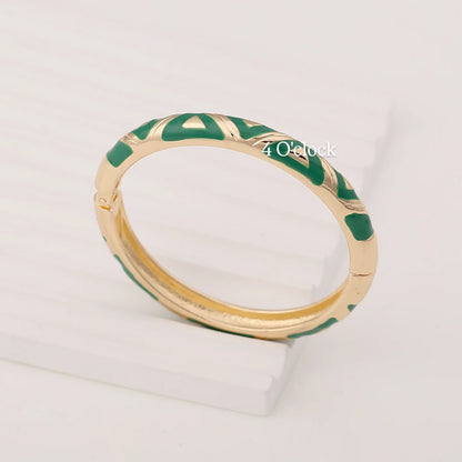 VC83: Vintage Victorian Enamel Bangles : Seafoam Whisper