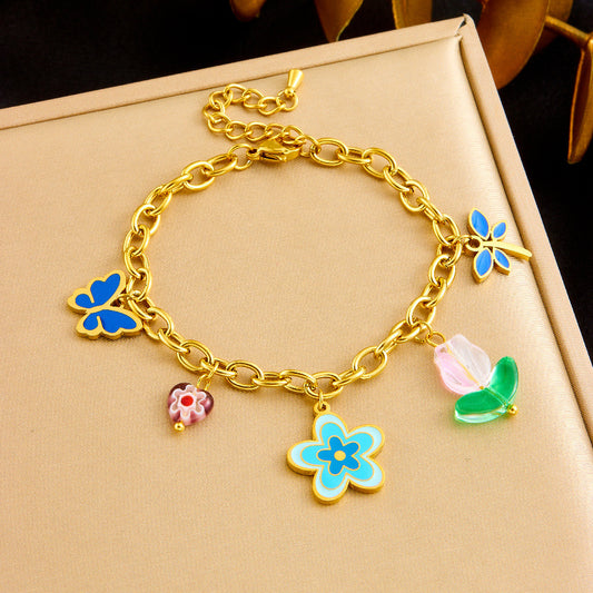 CS22: 18K Gold Plated Premium Stainless Steel Charm Bracelet