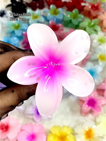 ✨🌸Big Plumeria Hairclaws: White+Pink🌸✨