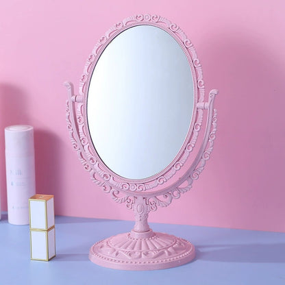 M03: Vintage Mirror: Oval Shape : Pink
