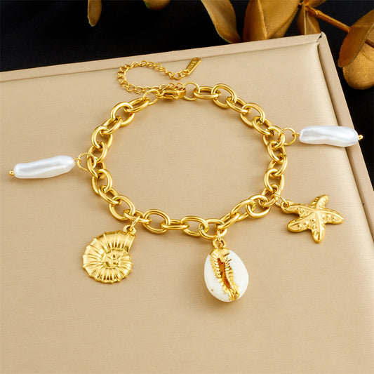 BN43: 18K Gold Plated Premium Stainless Steel Charm Bracelet
