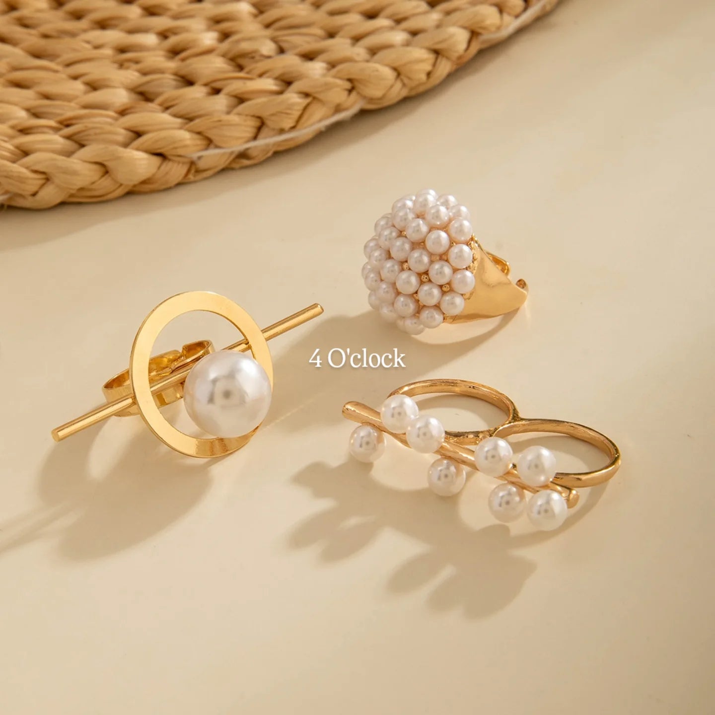 ✨RS81: Maximalistic Finger Ring Sets (Golden) - 3pcs (Adjustable-Non adjustable mixed sizes)