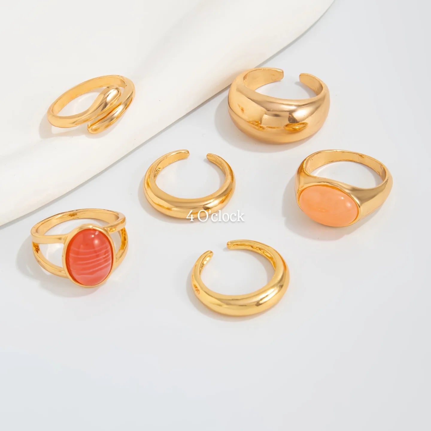 ✨RS102: Maximalistic Finger Ring Sets (Golden) - 6pcs (not adjustable)