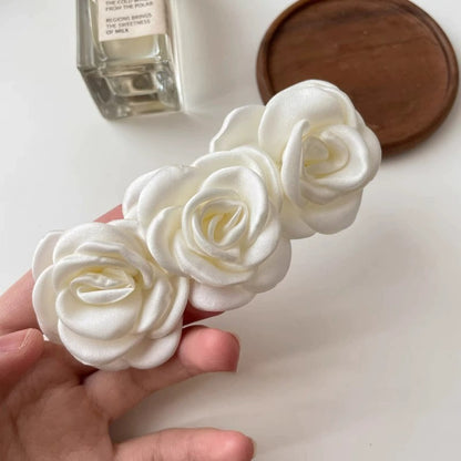 Rose Hairclip: White