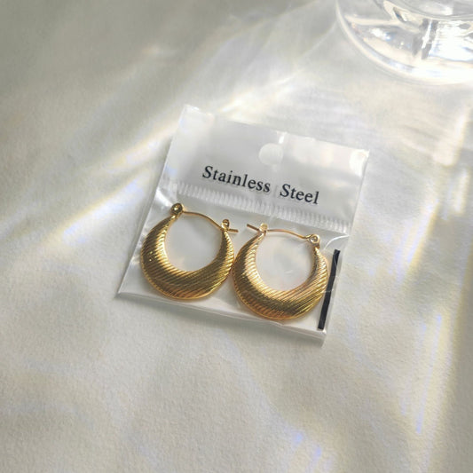 GE75: 18K Gold Plated Stainless Steel Ear Hoops