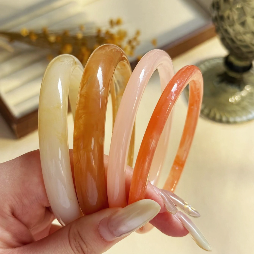 HC178: Trendy Resin Bangle Set (4pcs)