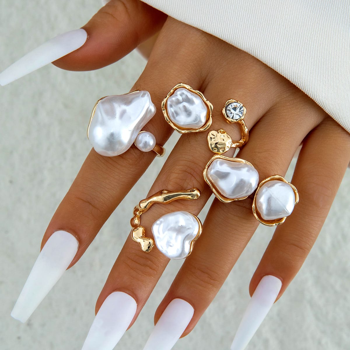 RS193: Maximalistic Finger Ring Sets (golden) - 4pcs