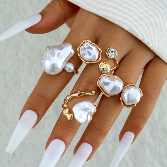 RS193: Maximalistic Finger Ring Sets (golden) - 4pcs