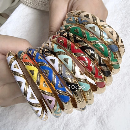 ✨🦢VC87: Vintage Victorian Enamel Bangles : Crimson Velvet 🌸🕯️