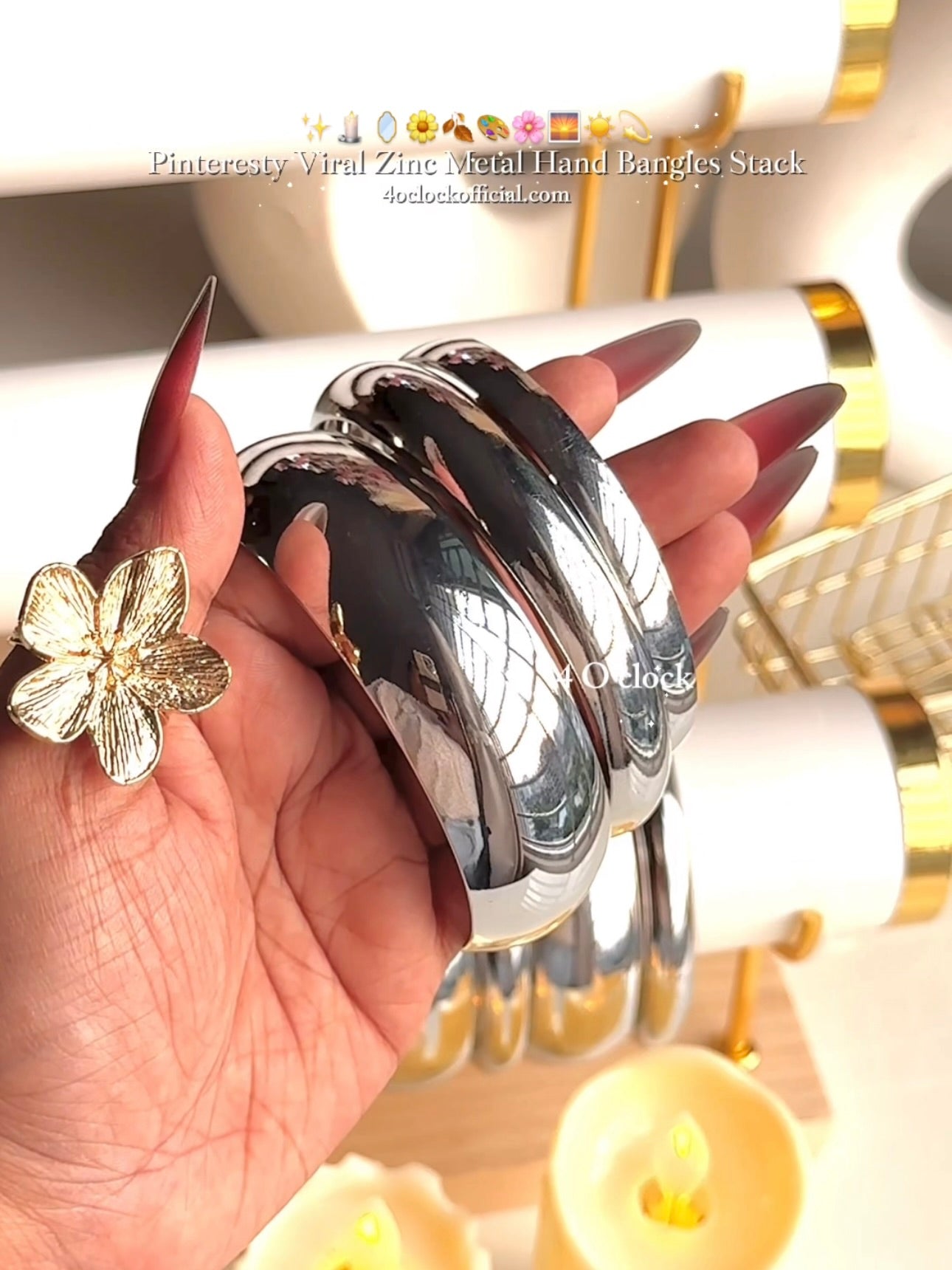 BOHO11: Boho Bangles: 3 pieces set (Silver)