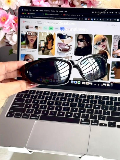 S04: Pinteresty Y2k Sports Sunglasses - Black (with box) Unisex