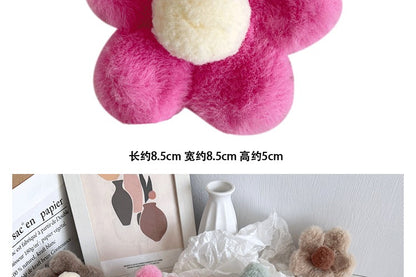Plushy Flower Hairclaws: Pink