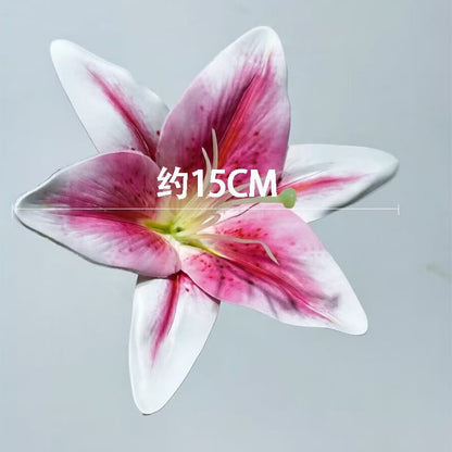 Artificial Lily Side Hair Clip: Pink & White