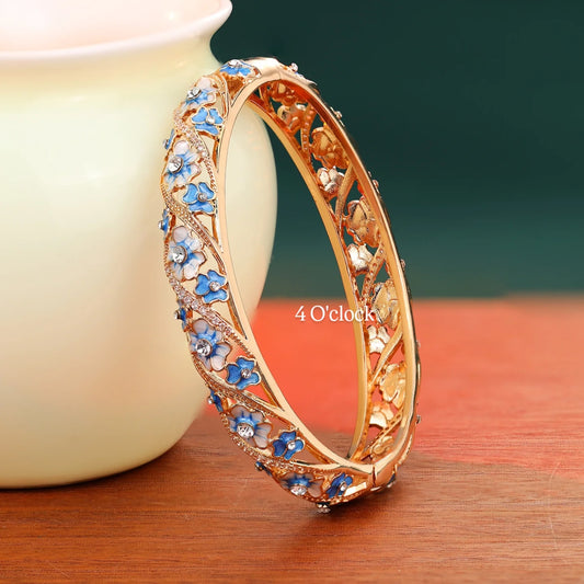 ✨🏰VC58: Cloisonné Vintage Victorian Bangles : Blue 🌸🕯️