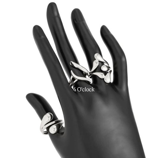 ✨RS108: Maximalistic Finger Ring Sets (Silver) - 3pcs (Full set adjustable)