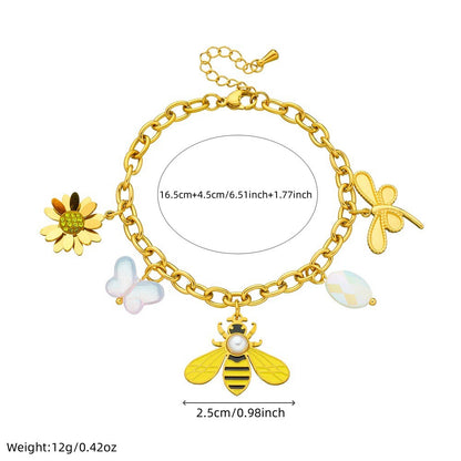 BN29: 18K Gold Plated Premium Stainless Steel Charm Bracelet