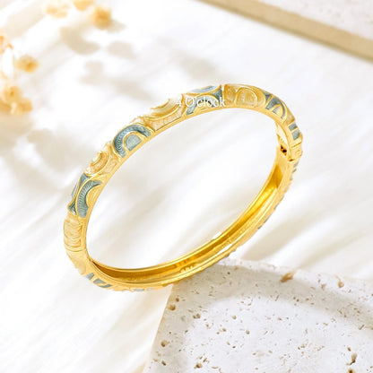 ✨🦢VC138: Vintage Victorian Enamel Bangles : Wavy Blue 🌸🕯️