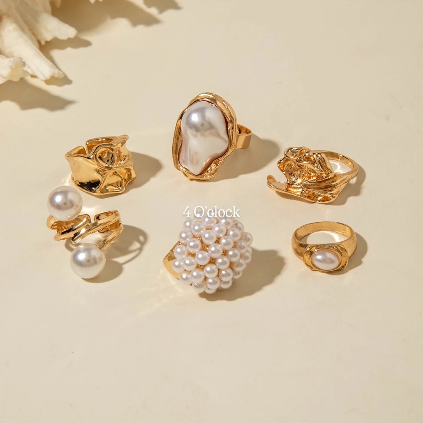 ✨RS80: Maximalistic Finger Ring Sets (Golden) - 6pcs (Adjustable-Non adjustable mixed sizes)