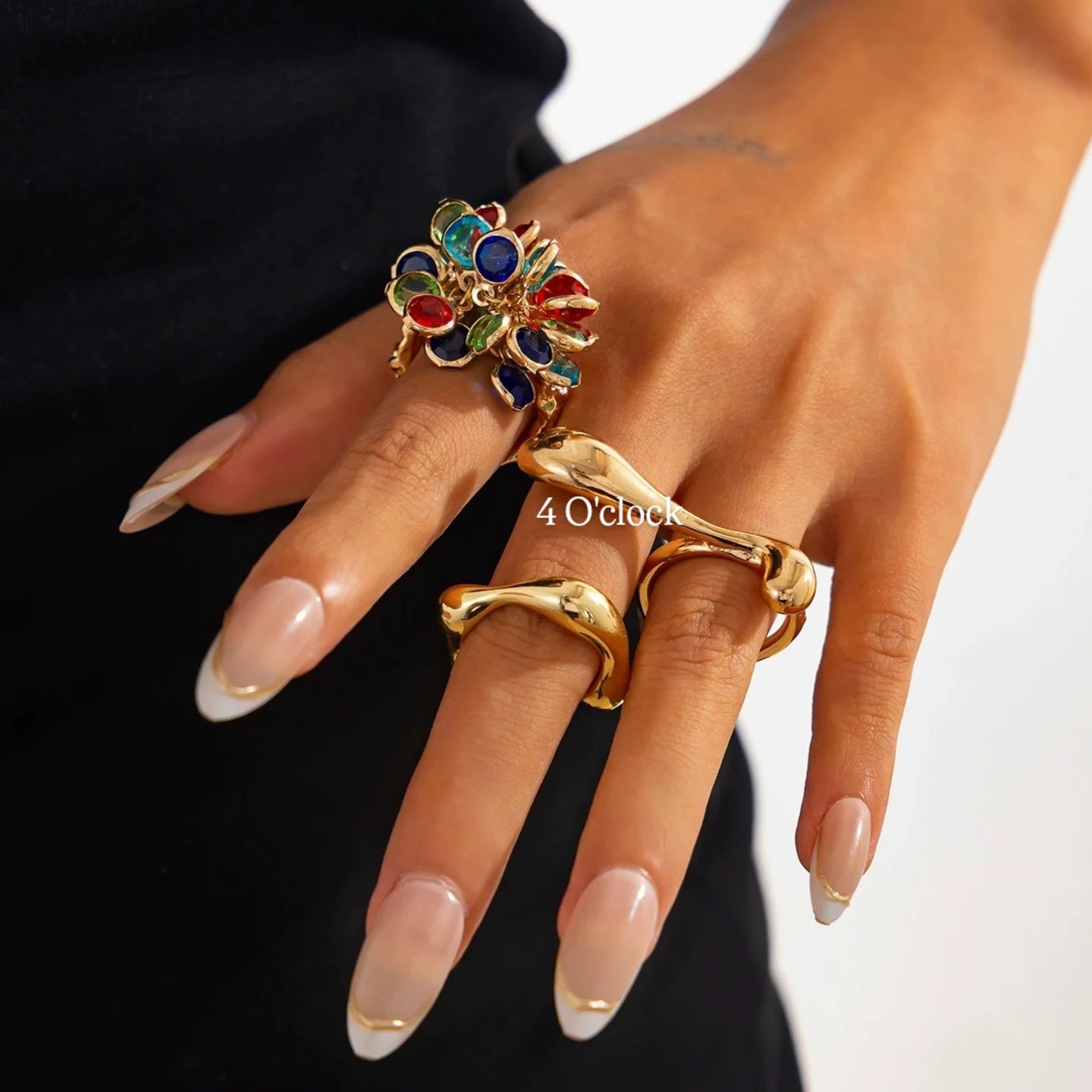 ✨RS115: Maximalistic Finger Ring Sets (Golden) - 3pcs (Adjustable-Non adjustable mixed sizes)